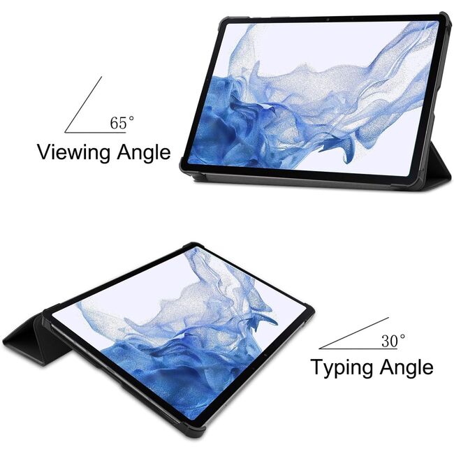 Husa pentru Samsung Galaxy Tab S10 FE 10.9 inch tip stand functie sleep/wake-up, protectie 360 - Negru