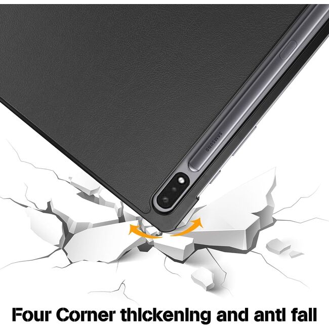 Husa pentru Samsung Galaxy Tab S10 FE 10.9 inch tip stand functie sleep/wake-up, protectie 360 - Negru