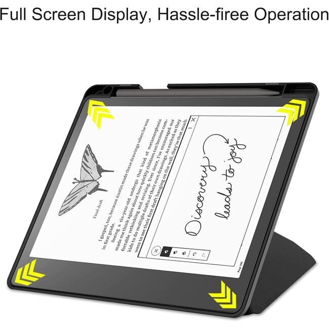 Husa pentru Kindle Scribe 10.2 2024 / 2022 cu functie sleep/wake-up, tip stand, inchidere magnetica si compartiment pentru stylus - negru