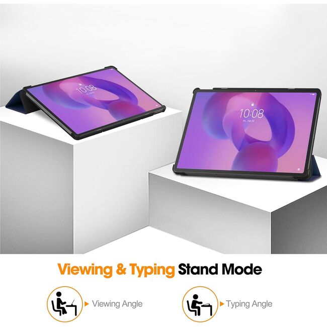Husa pentru  Lenovo Idea Tab Pro 12.7 tip stand functie sleep/wake-up, protectie 360 - Albastru