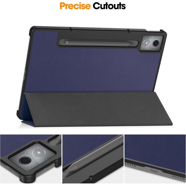 Husa pentru  Lenovo Idea Tab Pro 12.7 tip stand functie sleep/wake-up, protectie 360 - Albastru
