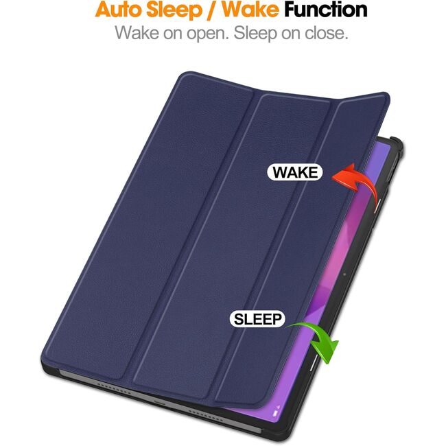 Husa pentru  Lenovo Idea Tab Pro 12.7 tip stand functie sleep/wake-up, protectie 360 - Albastru