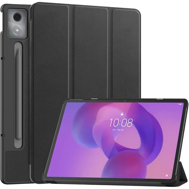 Husa pentru  Lenovo Idea Tab Pro 12.7 tip stand functie sleep/wake-up, protectie 360 - Negru