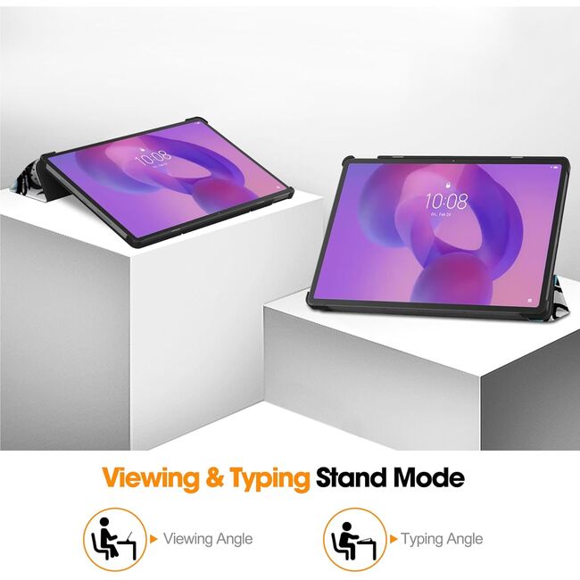 Husa pentru  Lenovo Idea Tab Pro 12.7 tip stand functie sleep/wake-up, protectie 360 - Unicorn