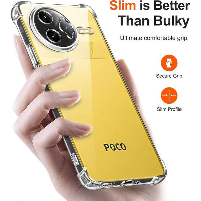 Husa pentru  Poco F7 Ultra Slim Anti-Shock 1.5mm reinforced 4 corners, Transparent