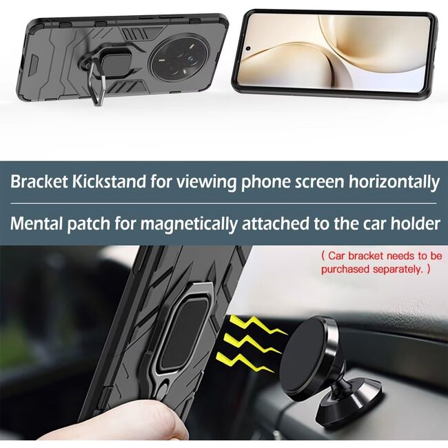 Husa pentru  Realme 14 Pro+ Plus cu inel Ring Armor Kickstand Tough, Negru