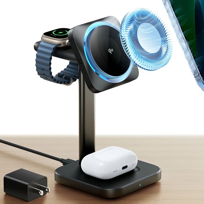 Statie MagSafe wireless + incarcator Apple Watch ESR HaloLock, negru