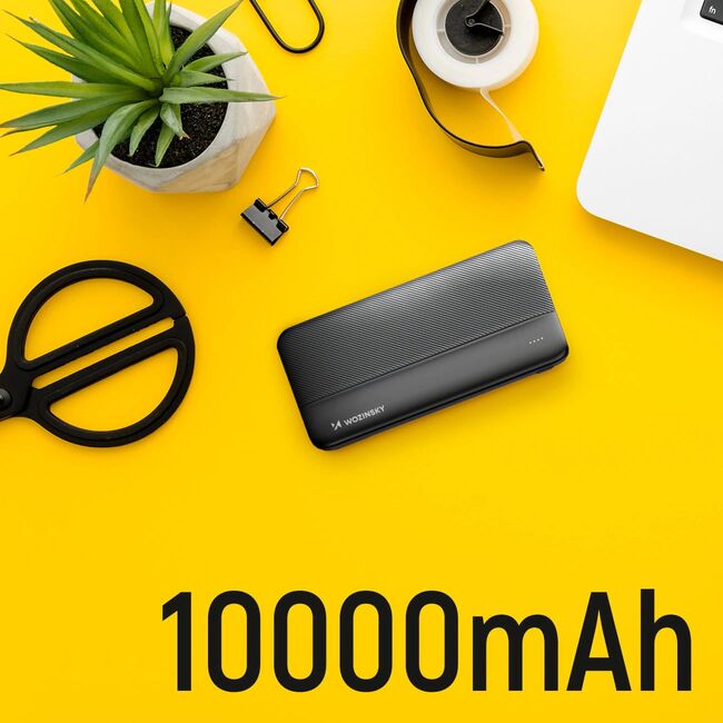 Baterie externa 10000 mAh cu 2 Porturi USB, LED Indicatori, incarcare duala, design rezistent – Negru