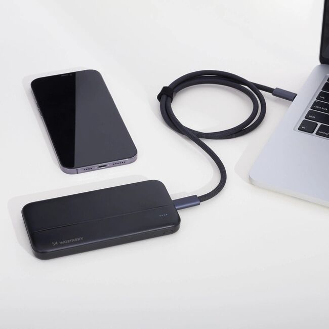 Baterie externa 10000 mAh cu 2 Porturi USB, LED Indicatori, incarcare duala, design rezistent – Negru