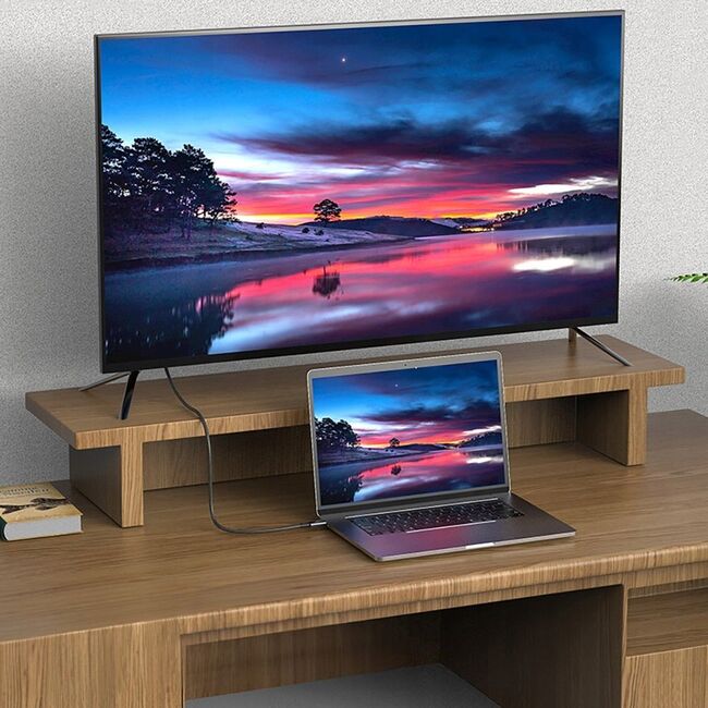 Cablu video si incarcare de la USB-C la USB-C 4.0 PD 240W / 40Gbps – 8K 60Hz, incarcare Rapidă, 1m, compatibil laptop, Macbook, Gri Metalizat