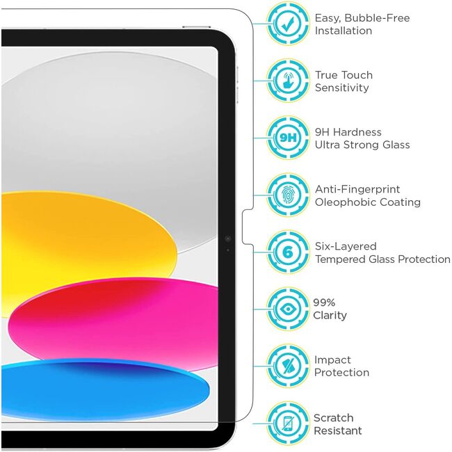 Folie din sticla securizata pentru iPad 11 2025 Full Cover, Full Glue, Anti Zgarieturi, Anti Socuri, HD, clear