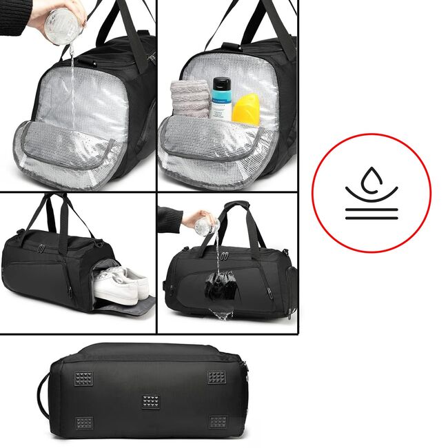 Geanta multifunctionala voiaj / sport – 40L, Impermeabila, cu Buzunar Termic și Compartiment pentru incaltaminte, Ideala pentru Sala, Calatorii si Antrenamente, 54 x 26 x 28 cm