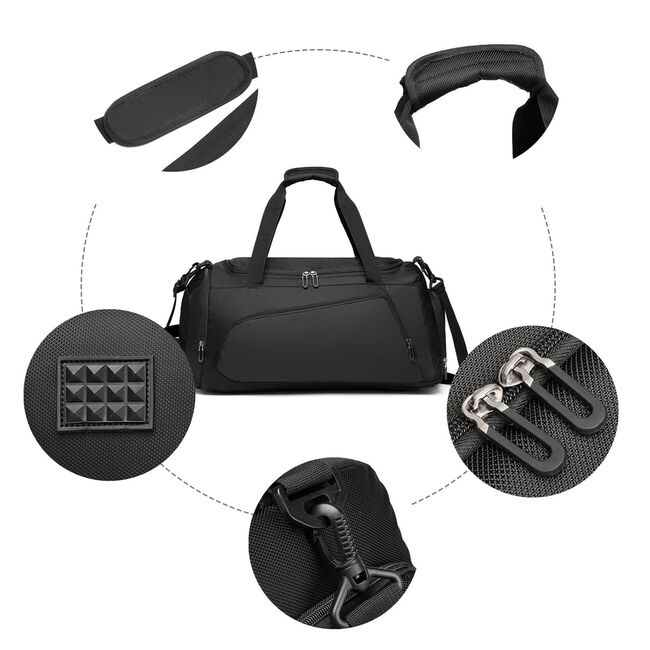Geanta multifunctionala voiaj / sport – 40L, Impermeabila, cu Buzunar Termic și Compartiment pentru incaltaminte, Ideala pentru Sala, Calatorii si Antrenamente, 54 x 26 x 28 cm