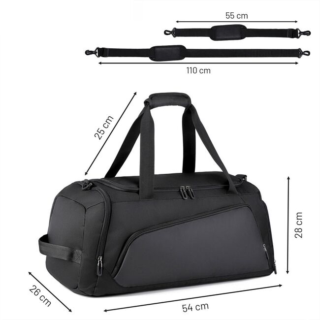 Geanta multifunctionala voiaj / sport – 40L, Impermeabila, cu Buzunar Termic și Compartiment pentru incaltaminte, Ideala pentru Sala, Calatorii si Antrenamente, 54 x 26 x 28 cm