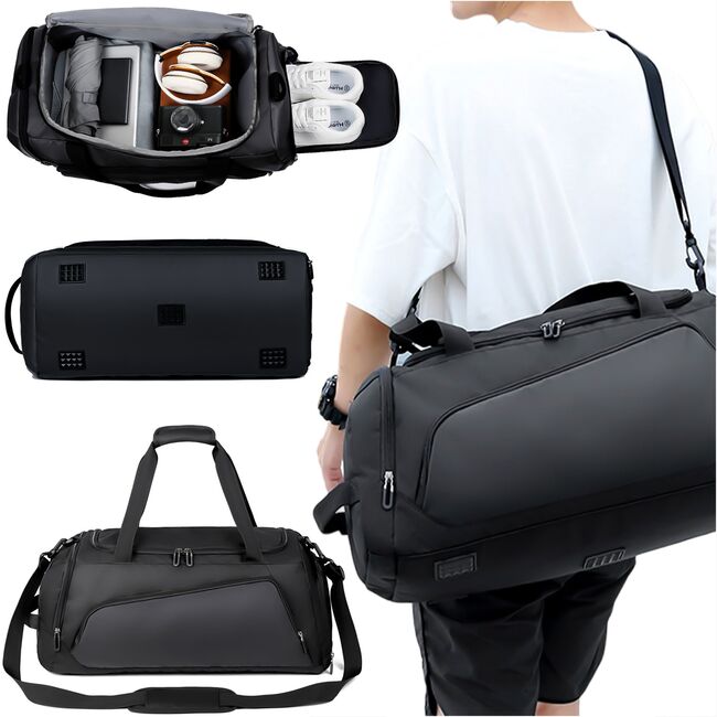 Geanta multifunctionala voiaj / sport – 40L, Impermeabila, cu Buzunar Termic și Compartiment pentru incaltaminte, Ideala pentru Sala, Calatorii si Antrenamente, 54 x 26 x 28 cm