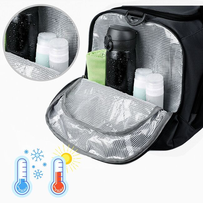 Geanta multifunctionala voiaj / sport – 40L, Impermeabila, cu Buzunar Termic și Compartiment pentru incaltaminte, Ideala pentru Sala, Calatorii si Antrenamente, 54 x 26 x 28 cm