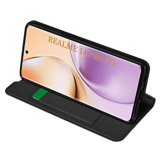 Husa pentru  Realme 14 Pro 5G tip carte BookFlip, inchidere magnetica, Negru