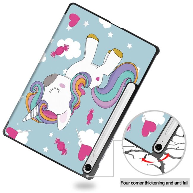Husa pentru Samsung Galaxy Tab S10 FE 10.9 inch tip stand functie sleep/wake-up, protectie 360 - Unicorn