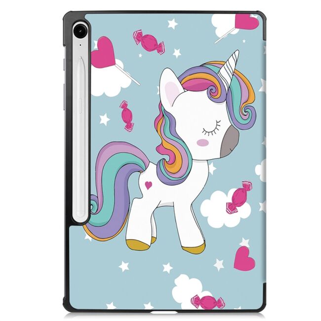 Husa pentru Samsung Galaxy Tab S10 FE 10.9 inch tip stand functie sleep/wake-up, protectie 360 - Unicorn