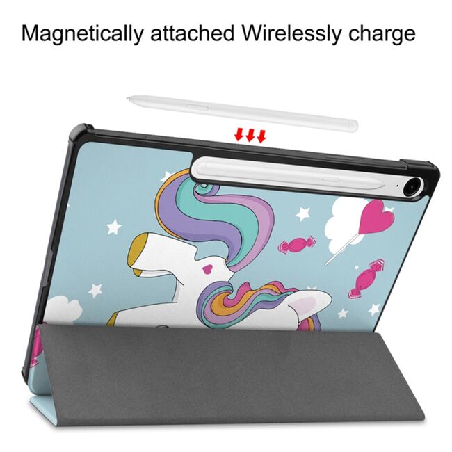 Husa pentru Samsung Galaxy Tab S10 FE 10.9 inch tip stand functie sleep/wake-up, protectie 360 - Unicorn