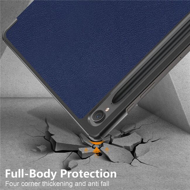 Husa pentru Samsung Galaxy Tab S10 FE 10.9 inch tip stand functie sleep/wake-up, protectie 360 - Albastru