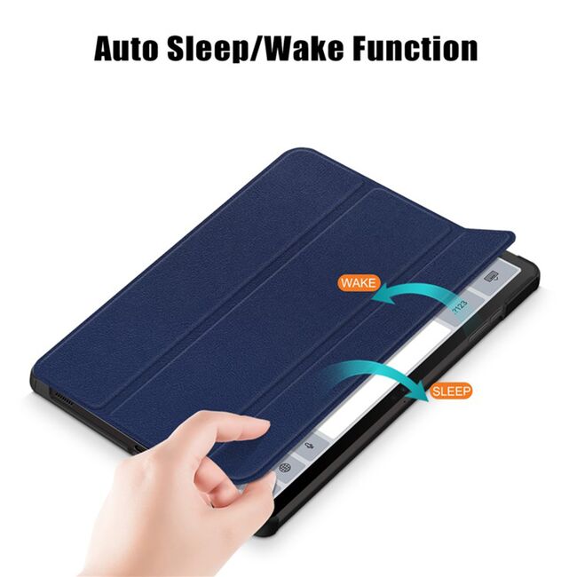 Husa pentru Samsung Galaxy Tab S10 FE 10.9 inch tip stand functie sleep/wake-up, protectie 360 - Albastru