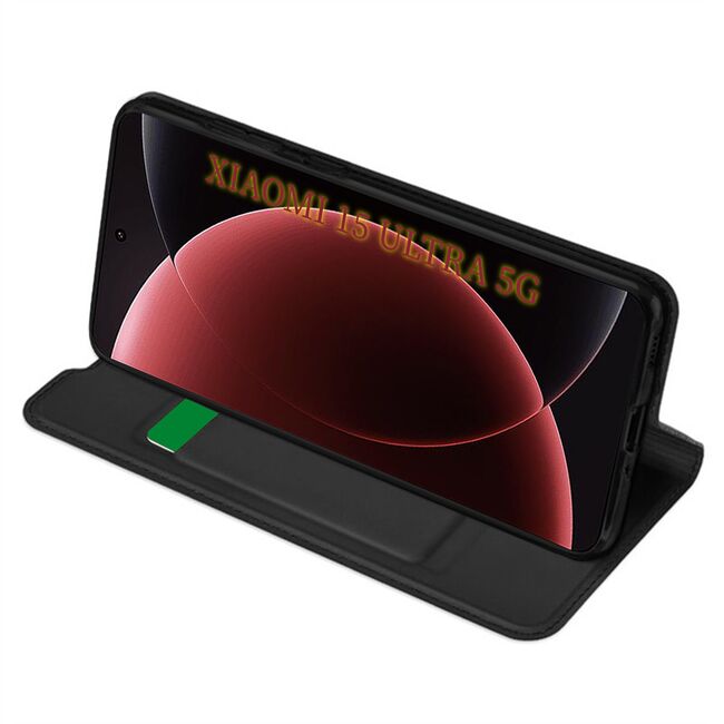 Husa pentru  Xiaomi 15 Ultra tip carte BookFlip, inchidere magnetica, Negru