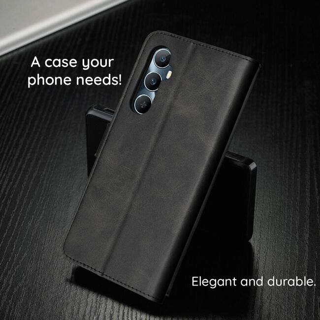 Husa pentru  Xiaomi Redmi Note 14 4G tip carte 360 Kickstand Portofel Multifunctional, Protectie Completa, Negru denim