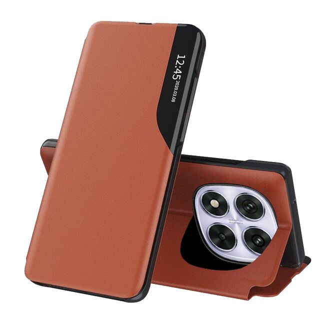 Husa pentru  Xiaomi Redmi Note 14 Pro 5G tip carte, Smart View, Portocaliu