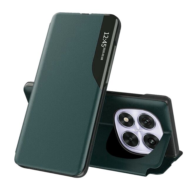Husa pentru  Xiaomi Redmi Note 14 Pro 5G tip carte, Smart View, Verde