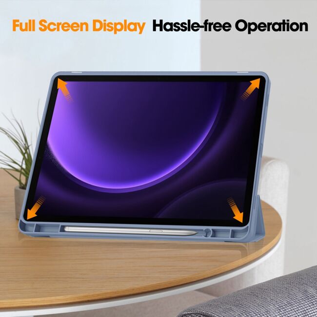 Husa pentru  Samsung Galaxy Tab S10 FE 10.9 inch Soft Shell cu functie wake-up/sleep si compartiment pentru stylus, tip stand - Mov