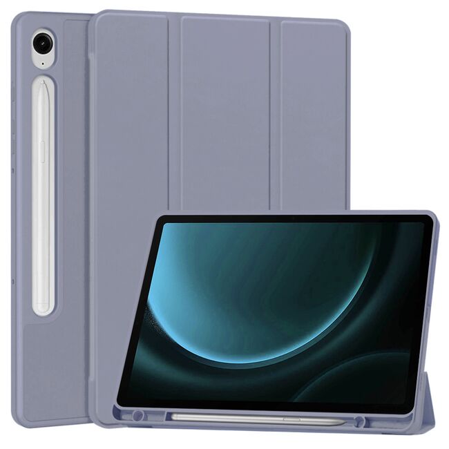 Husa pentru  Samsung Galaxy Tab S10 FE 10.9 inch Soft Shell cu functie wake-up/sleep si compartiment pentru stylus, tip stand - Mov