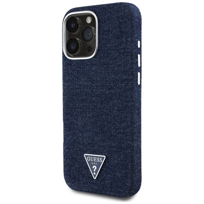 Husa premium pentru  iPhone 16 Pro Max compatibila MagSafe Guess Luxury Series - Albastru