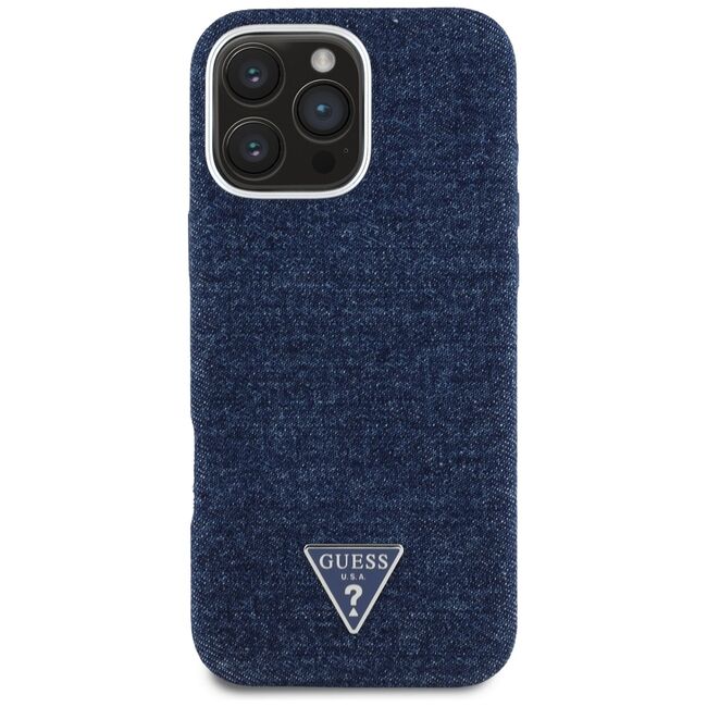 Husa premium pentru  iPhone 16 Pro Max compatibila MagSafe Guess Luxury Series - Albastru