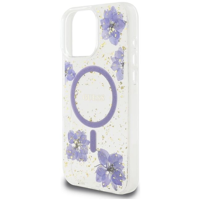 Husa premium pentru  iPhone 16 Pro Max compatibila MagSafe Guess Luxury Series - Mov