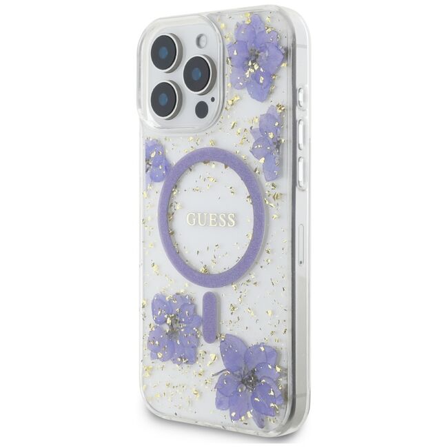 Husa premium pentru  iPhone 16 Pro Max compatibila MagSafe Guess Luxury Series - Mov