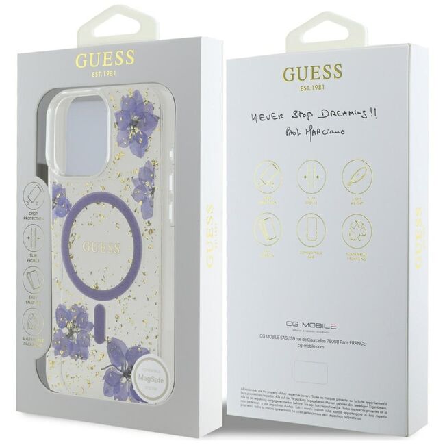 Husa premium pentru  iPhone 16 Pro Max compatibila MagSafe Guess Luxury Series - Mov