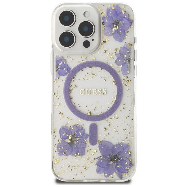 Husa premium pentru  iPhone 16 Pro Max compatibila MagSafe Guess Luxury Series - Mov