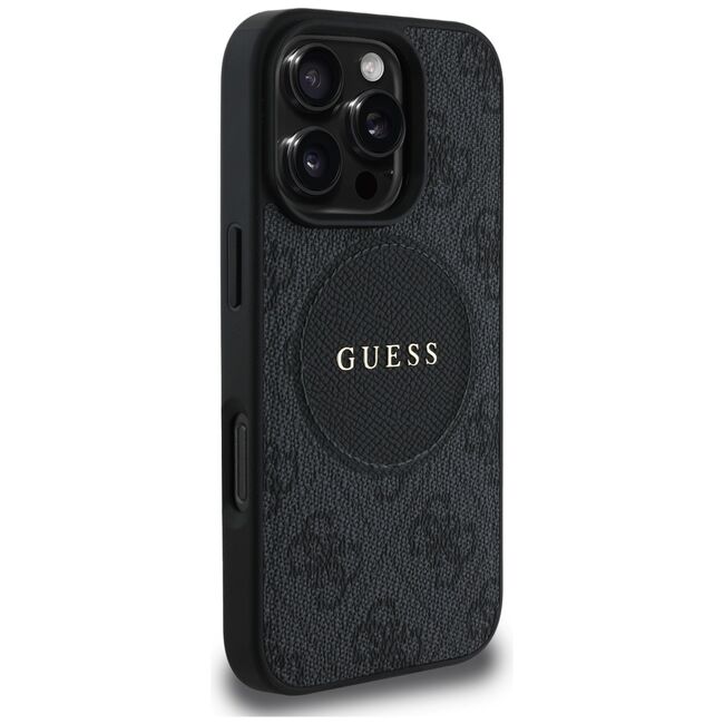 Husa premium pentru  iPhone 16 Pro Max compatibila MagSafe Guess Luxury Series - Negru denim