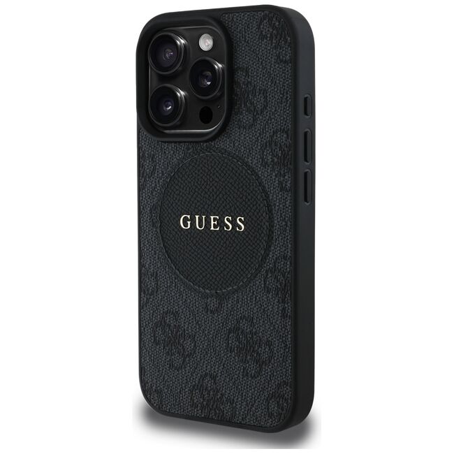 Husa premium pentru  iPhone 16 Pro Max compatibila MagSafe Guess Luxury Series - Negru denim