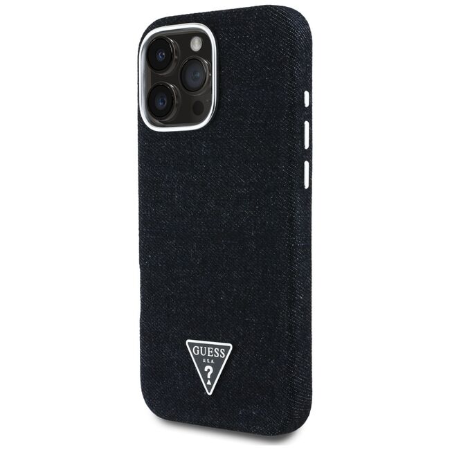 Husa premium pentru  iPhone 16 Pro Max compatibila MagSafe Guess Luxury Series - Negru