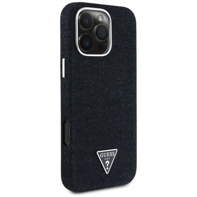 Husa premium pentru  iPhone 16 Pro Max compatibila MagSafe Guess Luxury Series - Negru