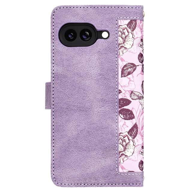 Husa tip carte pentru  Google Pixel 9A, functie stand si port carduri, Mov