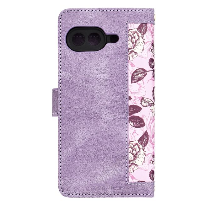 Husa tip carte pentru  Google Pixel 9A, functie stand si port carduri, Mov