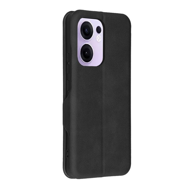 Husa tip carte pentru Oppo Reno 13F, 13FS 4G, 5G Smart Wallet fata - spate protectie 360 - Negru