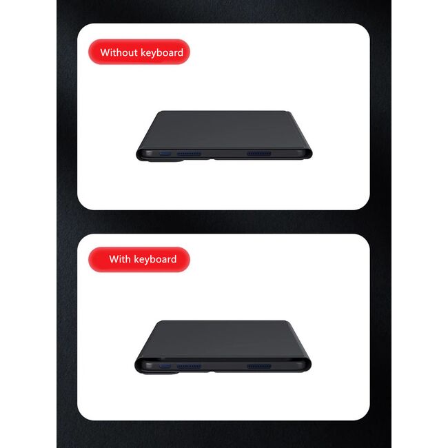 Husa pentru Samsung Galaxy Tab S10 FE 10.9 cu tastatura iluminata wireless detasabila RGB 7 lights, Bluetooth, USB Type-C, functie stand si slot stylus + mouse wireless iluminat LED, negru
