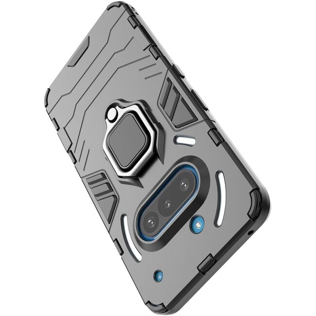 Husa pentru  Nothing Phone (3a) cu inel Ring Armor Kickstand Tough, Negru