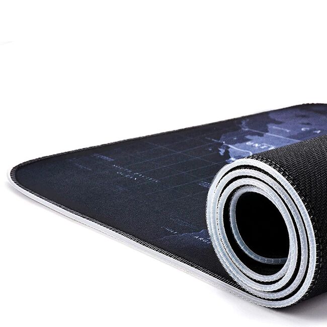 Mouse Pad Gaming XXL 80x30 cm cu Iluminare RGB – Harta Lumii, Bază Antiderapantă