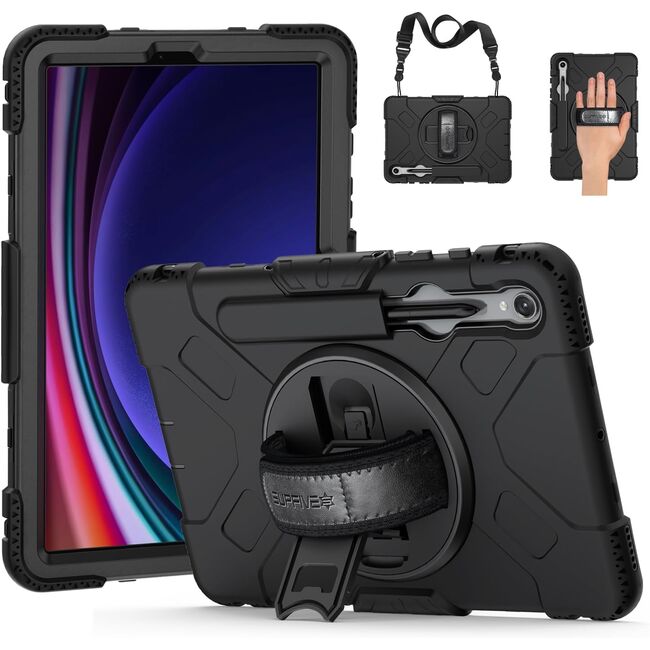 Husa cu folie integrata pentru Samsung Galaxy Tab S10 FE 10.9 inch Shockproof Armor, negru