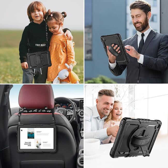 Pachet 360: Husa cu folie integrata pentru Lenovo Tab 10.1 2025 TB311 Shockproof Armor de tip stand